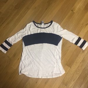 White and blue Maurices shirt